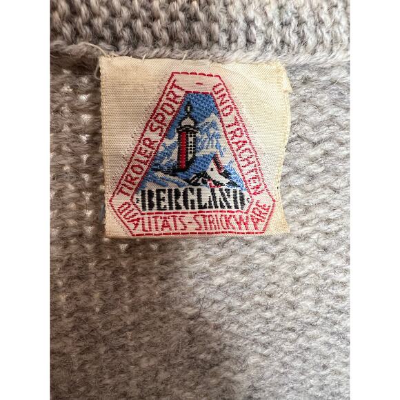 Vintage Bergland Wool Cable Knit Cardigan Gray Made in Austria - Men’s L - Picture 3 of 10